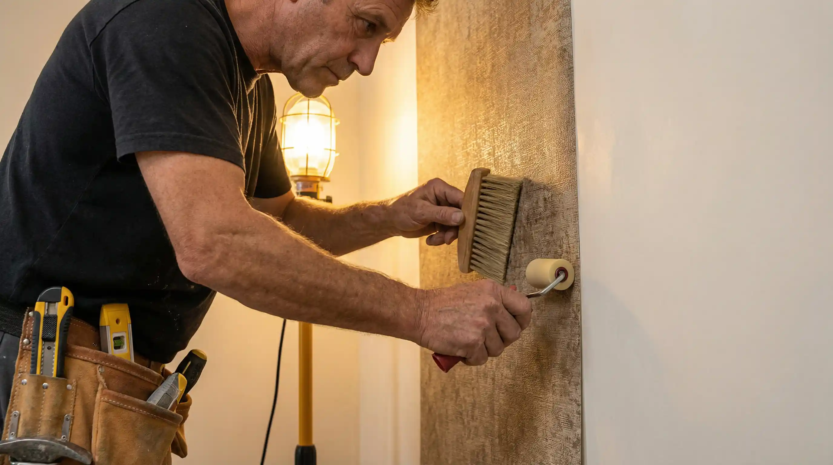 Residential wallpaper installation in a Chicago home
