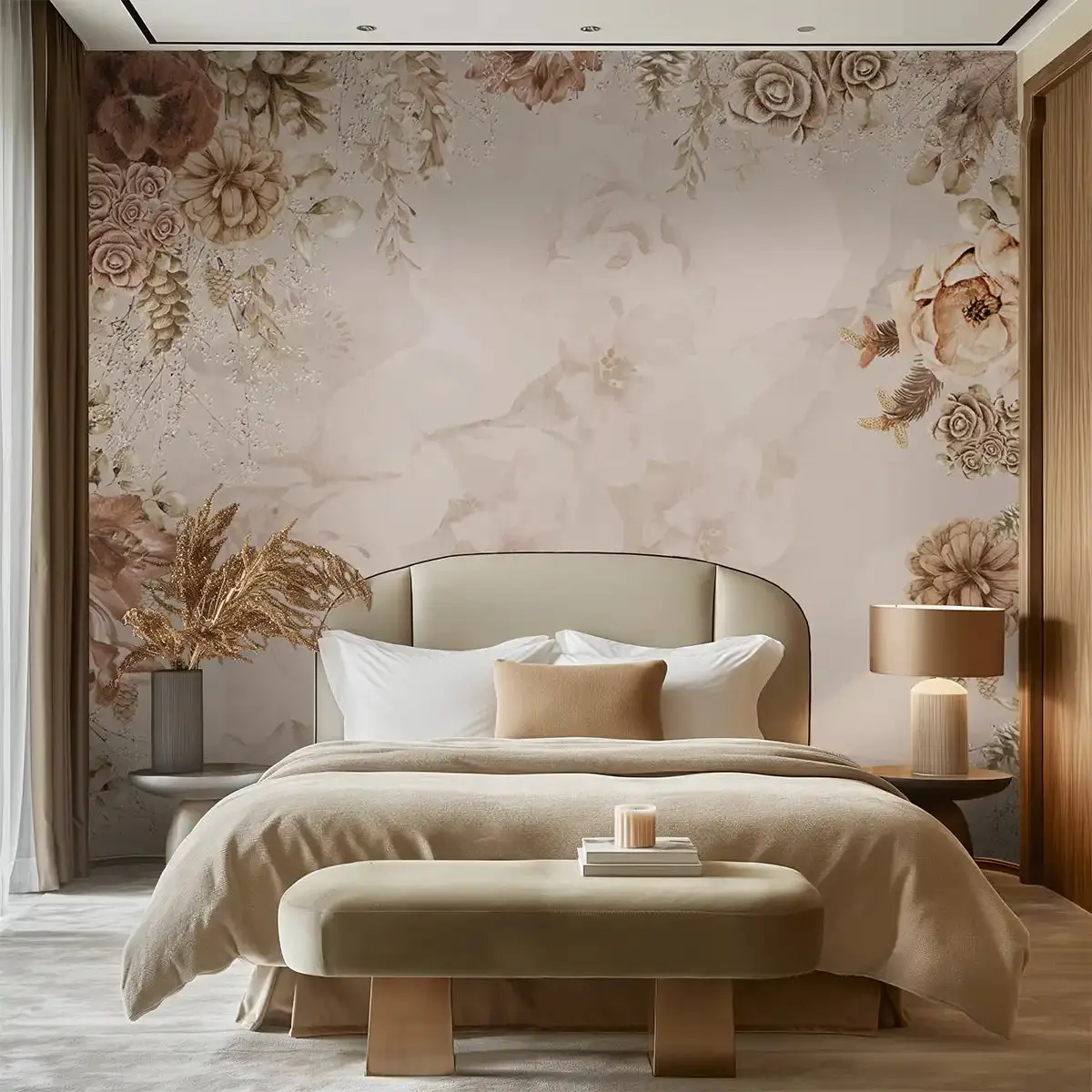 Hallway wallpaper design in a Joliet home